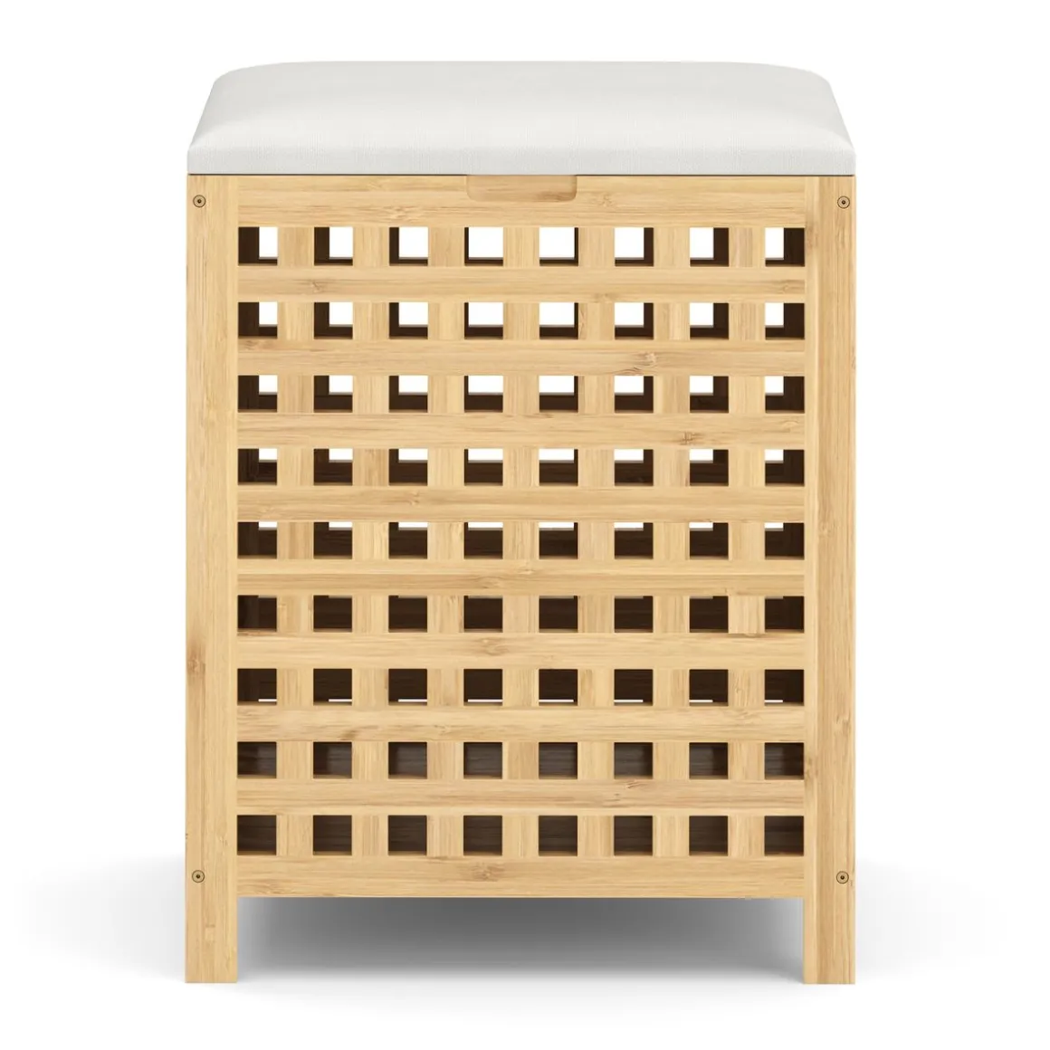 Wäschekorb Hocker Bambus VELDEN 48L natur