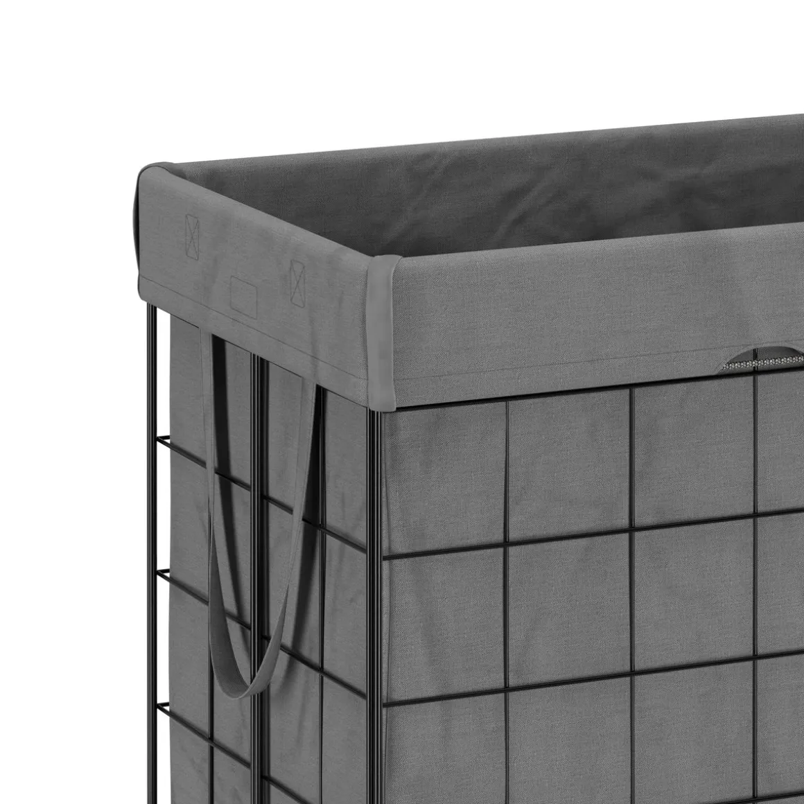 Wäschekorb Metall 1 Fach 90L grau