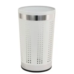 Wäschekorb Metall mit Deckel 46L weiss