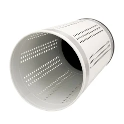 Wäschekorb Metall mit Deckel 46L weiss