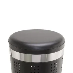 Wäschekorb Metall mit Deckel 46L schwarz
