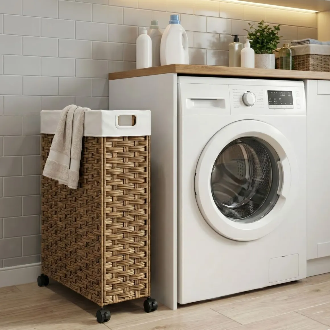 Wäschekorb Rattan 1 Fach 66L braun