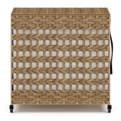 Wäschekorb Rattan mit Deckel 3 Fächer 140L braun | GONSER.CH