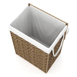 Wäschekorb Rattan mit Deckel 1 Fach 91L braun