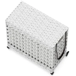 Wäschekorb Rattan mit Deckel 3 Fächer 140L weiss | GONSER.CH