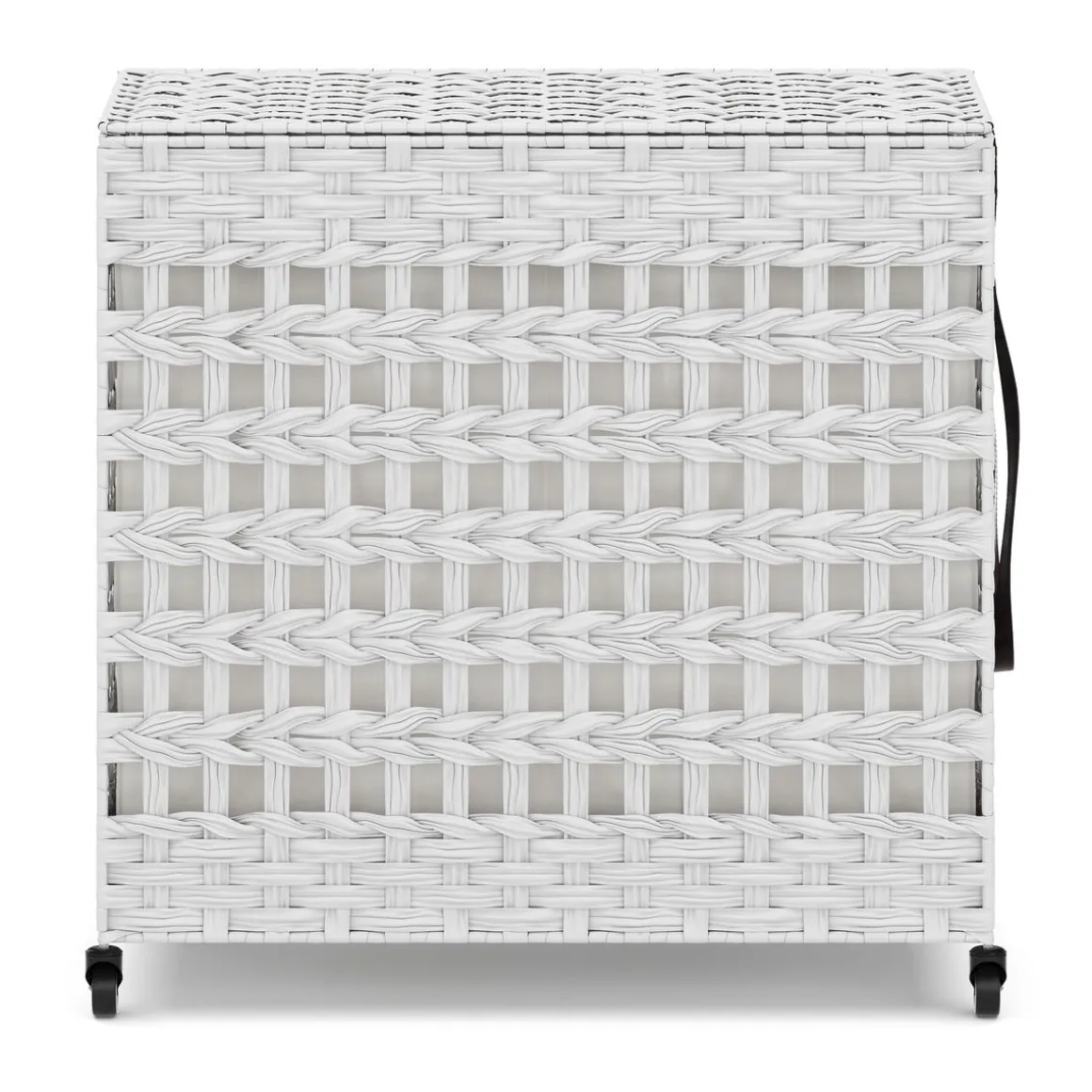Wäschekorb Rattan mit Deckel 3 Fächer 140L weiss | GONSER.CH