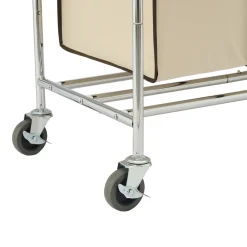 Wäschesammler 3 Fächer 138L silber/beige