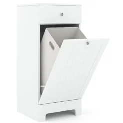 Wäscheschrank mit 1 Fach FONTANA 40 x 38 x 89 cm weiss