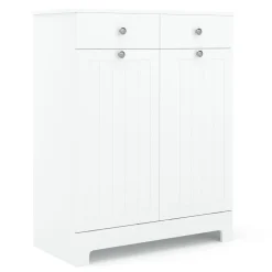 Wäscheschrank mit 2 Fächer FONTANA 78 x 38 x 89 cm weiss
