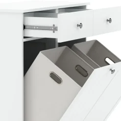 Wäscheschrank mit 2 Fächer FONTANA 78 x 38 x 89 cm weiss
