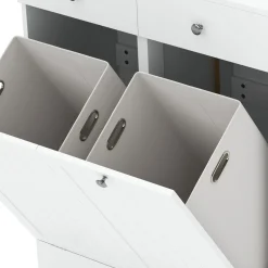 Wäscheschrank mit 2 Fächer FONTANA 78 x 38 x 89 cm weiss