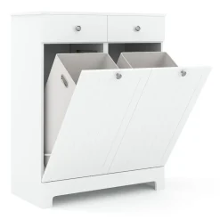 Wäscheschrank mit 2 Fächer FONTANA 78 x 38 x 89 cm weiss