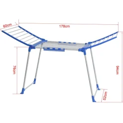Wäscheständer klappbar weiss/blau