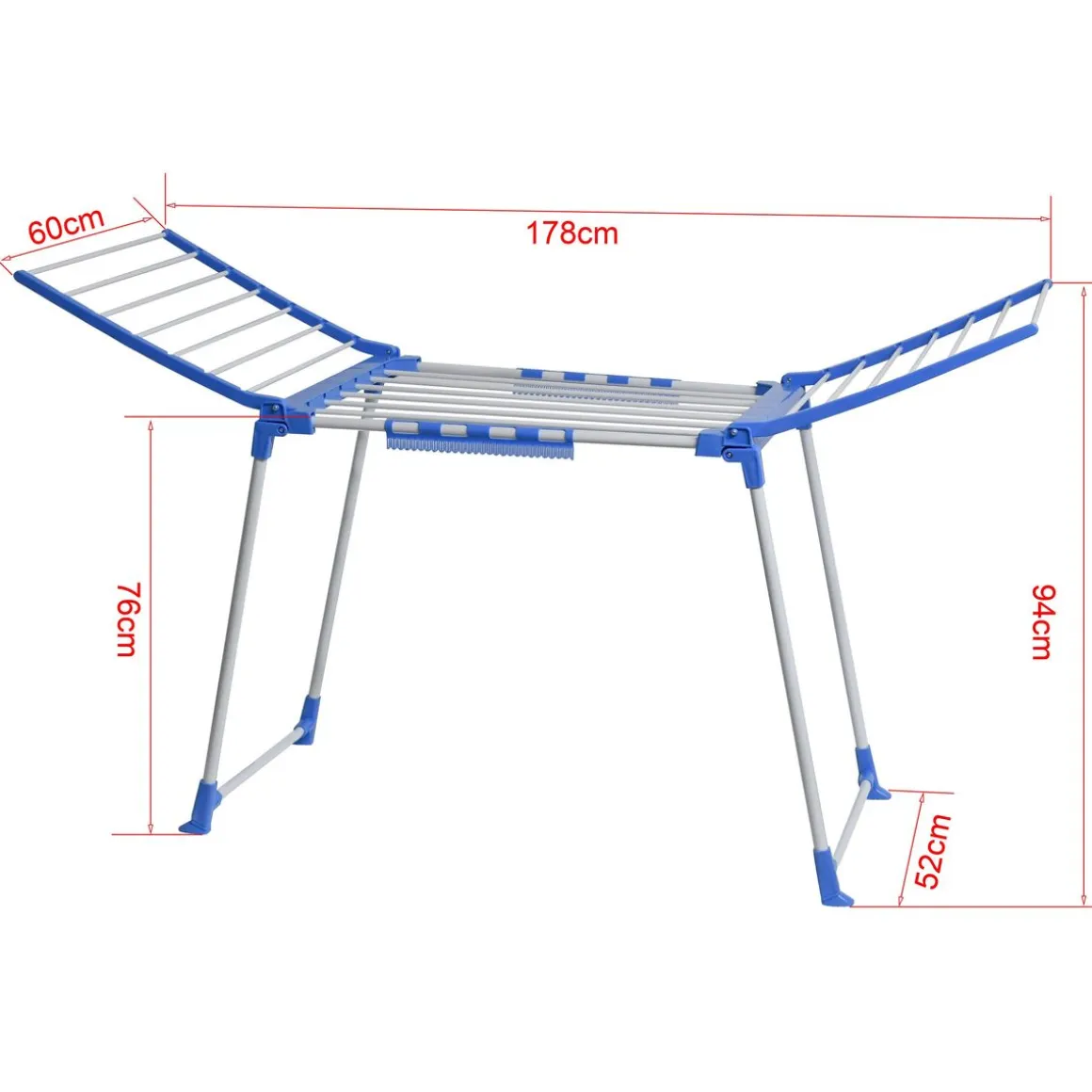 Wäscheständer klappbar weiss/blau