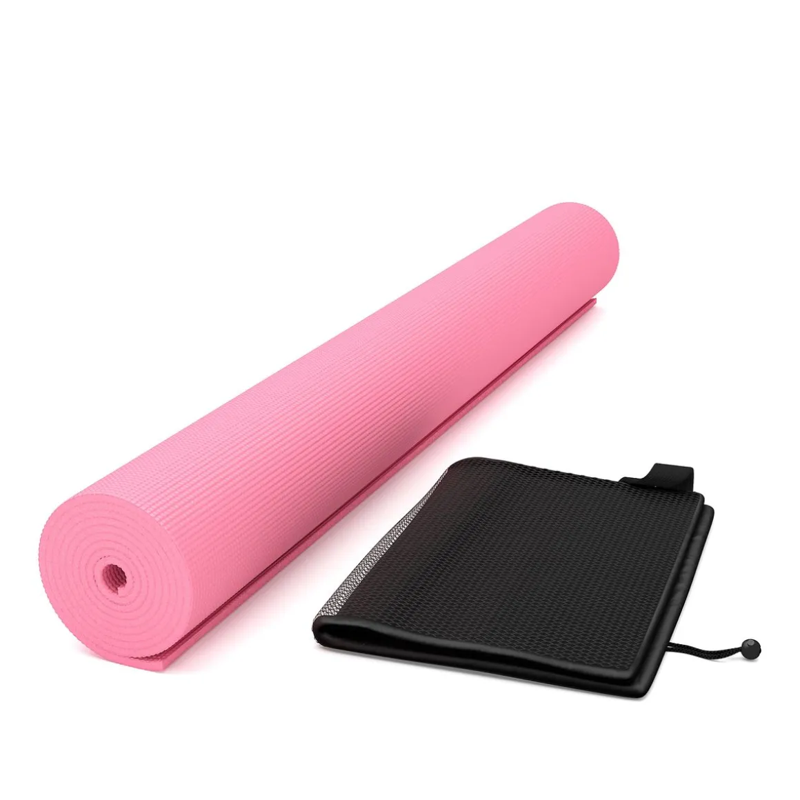 Yogamatte mit Tasche pink 173 x 61 x 0.5 cm