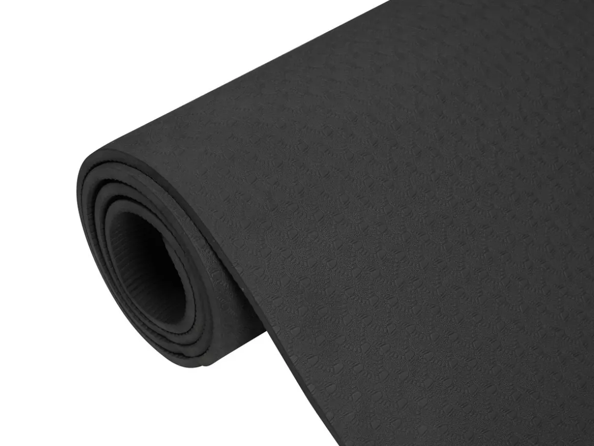 Yogamatte mit Tasche schwarz 183 x 122 x 0.6 cm