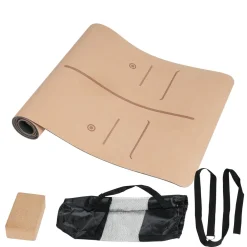 Yoga Set Kork 4-teilig braun/schwarz