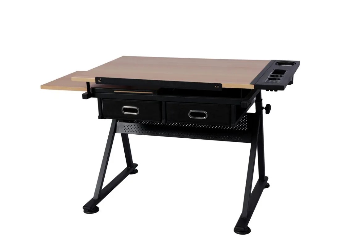 Zeichentisch mit Hocker 98 x 60 x 110 m braun/schwarz