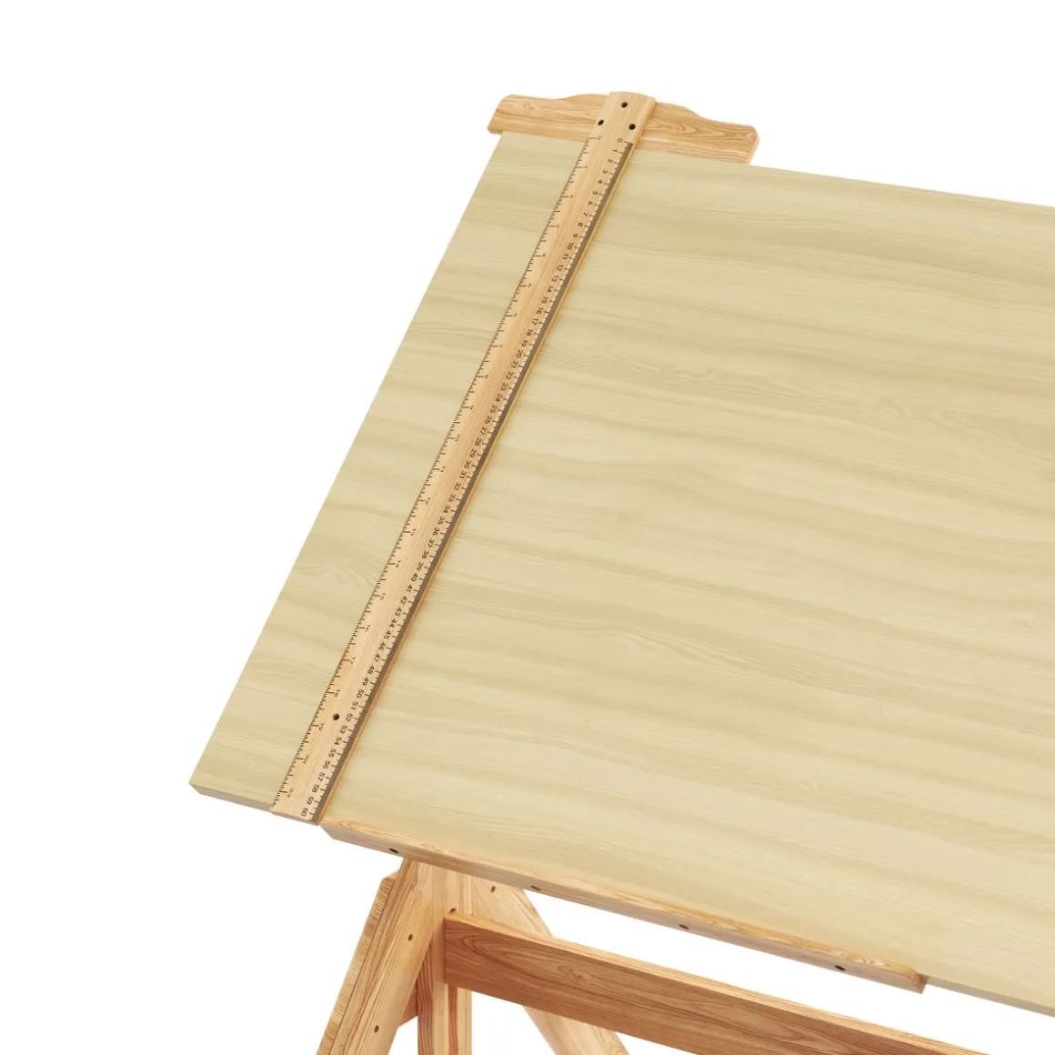 Zeichentisch verstellbar 90 x 60 x 75 - 96 cm natur