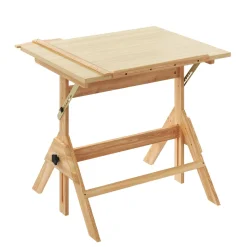 Zeichentisch verstellbar 90 x 60 x 75 - 96 cm natur