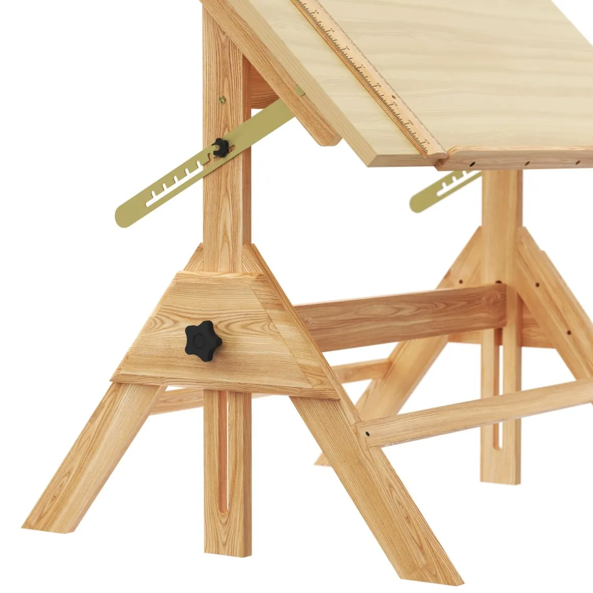 Zeichentisch verstellbar 90 x 60 x 75 - 96 cm natur