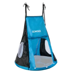 Zelt für Nestschaukel 100 cm blau/schwarz