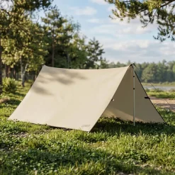 Zeltplane Tarp 300 x 300 cm wasserdicht beige