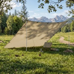 Zeltplane Tarp 300 x 300 cm wasserdicht beige