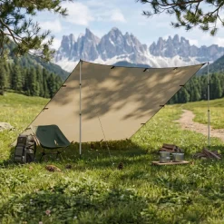 Zeltplane Tarp 300 x 400 cm wasserdicht beige